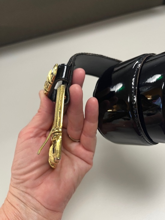 Source Unknown Black Patent Belt with Gold Ornate Buckle M/L main image 16